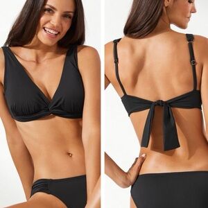 TOMMY BAHAMA NWT PEARL UNDERWIRE TWIST BIKINI BLAC